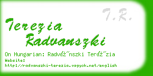 terezia radvanszki business card